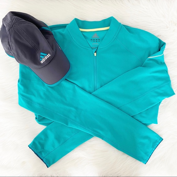 adidas Tops - Adidas Climalite 1/2 Zip Pullover and Running Hat
